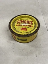 VTG Simoniz Original Car Wax Metal Tin Can Advertising Auto Gas (not For Use)