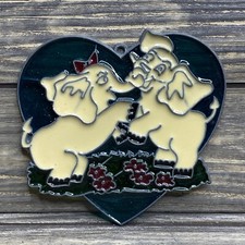 Vtg Stained Glass Suncatcher Window Decor Elephant Couple Green Heart 4.5  