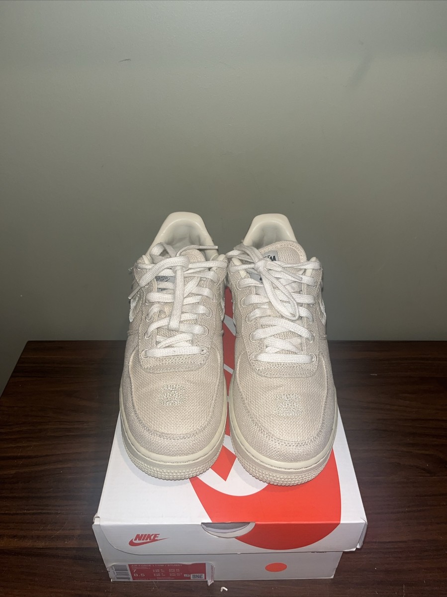Size 7 - Nike Stussy x Air Force 1 Low Fossil Preowned With Og All