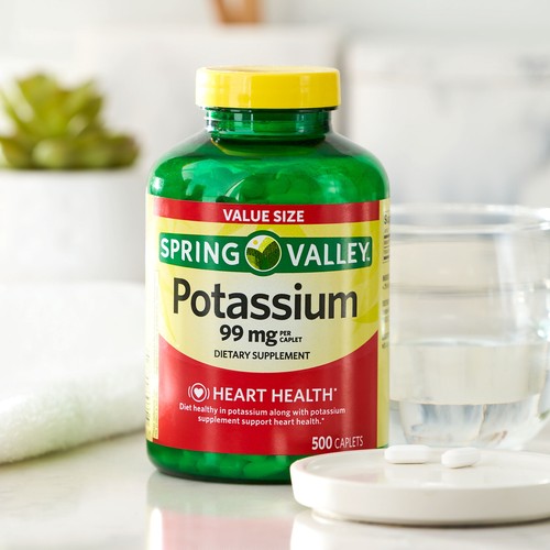 Spring Valley Potassium Dietary Supplement 99 mg 500-CT Lot WORLDWIDE SHIPPING - Picture 5 of 7