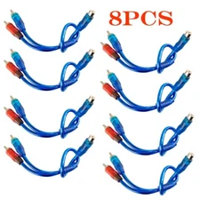 8Pcs 1 Female to 2 Male RCA Y Splitter Audio Jack Cable Adapter Connector USA