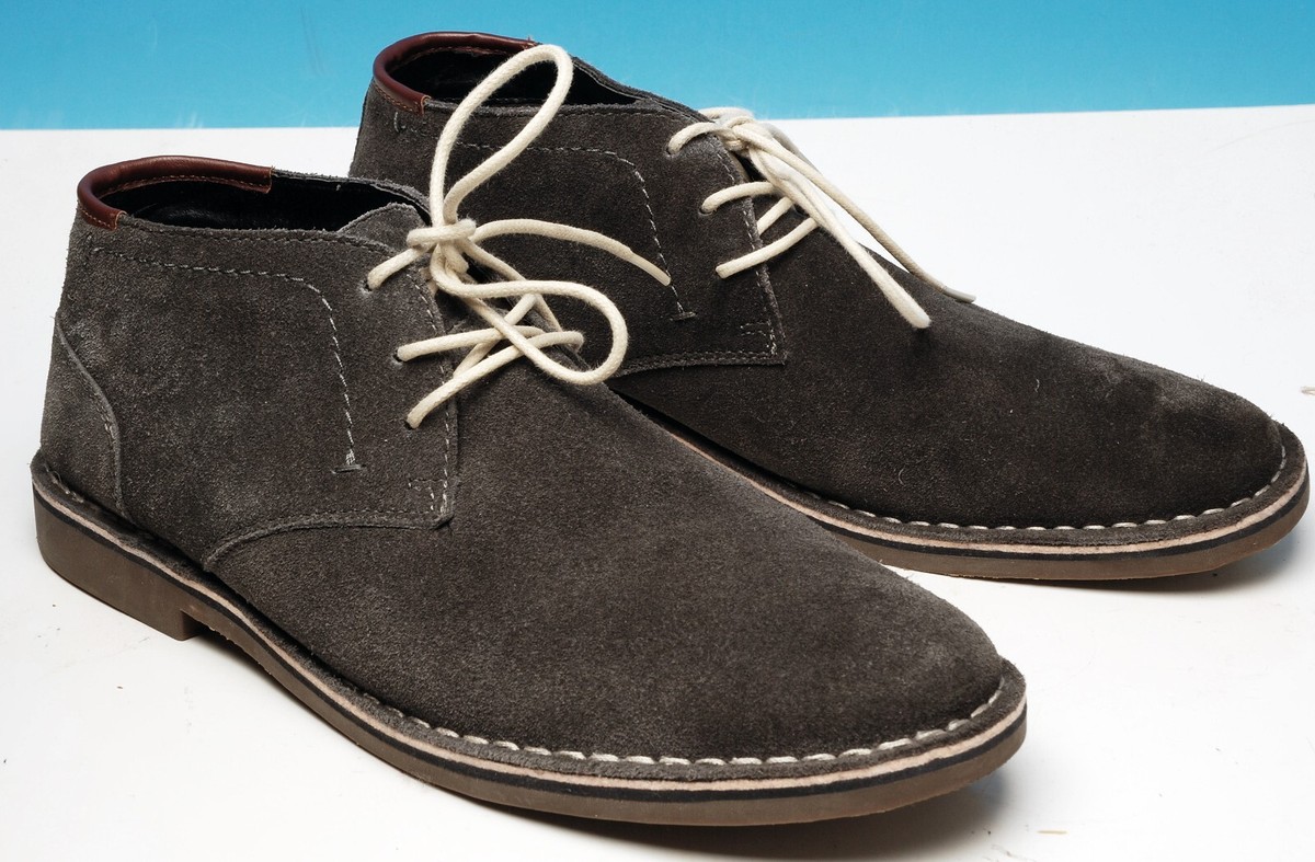 Kenneth Cole Maven Chukka Shoe Mens 12M Dark Gray Suede Leather Low Boot NWOB Kenneth Cole Reaction Desert Gray Boots for Men for Sale  main image 4