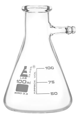 Eisco Labs 100ml Filtering Flask with Integral Side Arm - Borosilicate Glass