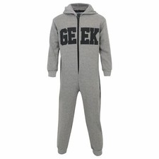 A2Z Combinaison one piece Enfants Gris Pyjama Imprimé Geek Polaire Costume Pour