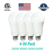 4-96 Pack A19 15w Dimmable Led Bulbs 1600 Lms Ul Listed 100w Equivalent 120v E26