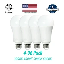 4-96 Pack A19 15W Dimmable LED Bulbs 1600 lms UL Listed 100W Equivalent 120V E26