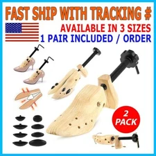 One Pair 2-way Wooden Adjustable Shoe Stretcher for Men Women Size 9-13 US New