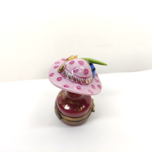 Rare Limoges France Hat Paris Trinket Box Peint Main.Limited Edition No.010. - Picture 11 of 22