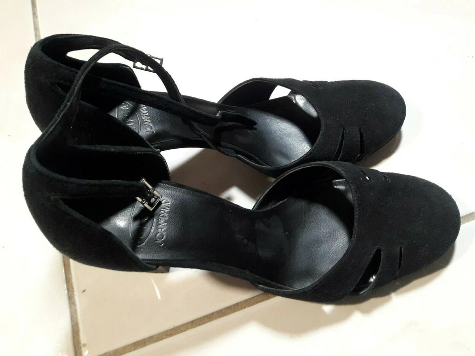 Sandálias Joan & David Circa femininas pretas salto tornozelo sapatos EUA 6 1/2 - Imagem 3 de 4