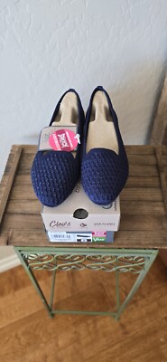 Sketchers Cleo Stretch Fit Flats Navy Blue Sparkles. Womens Size 6- NEW In Box.
