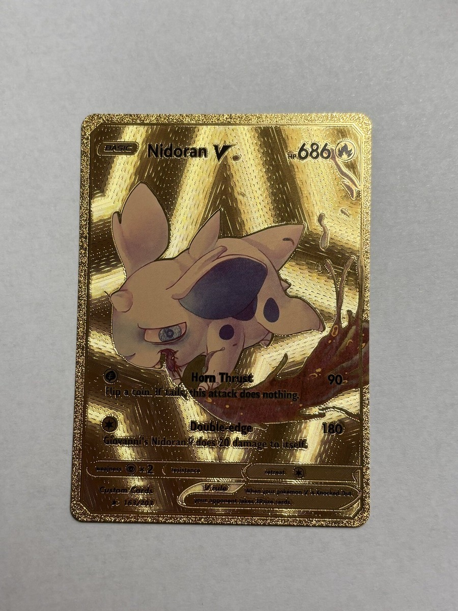 Nidoran V 163/203 HP686 - Gold Foil Fan Art Display Card RARE - NM