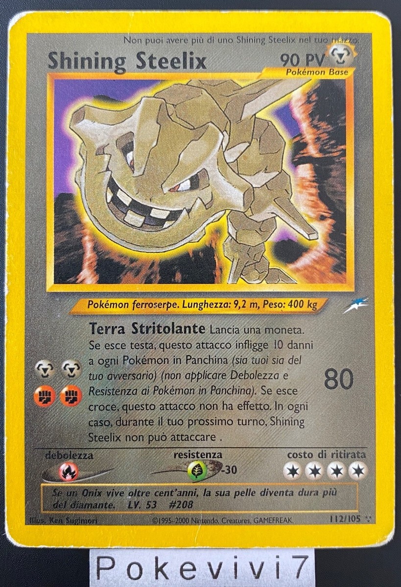 Carte Pokemon SHINING STEELIX 112/105 Holo Wizards Néo Destiny