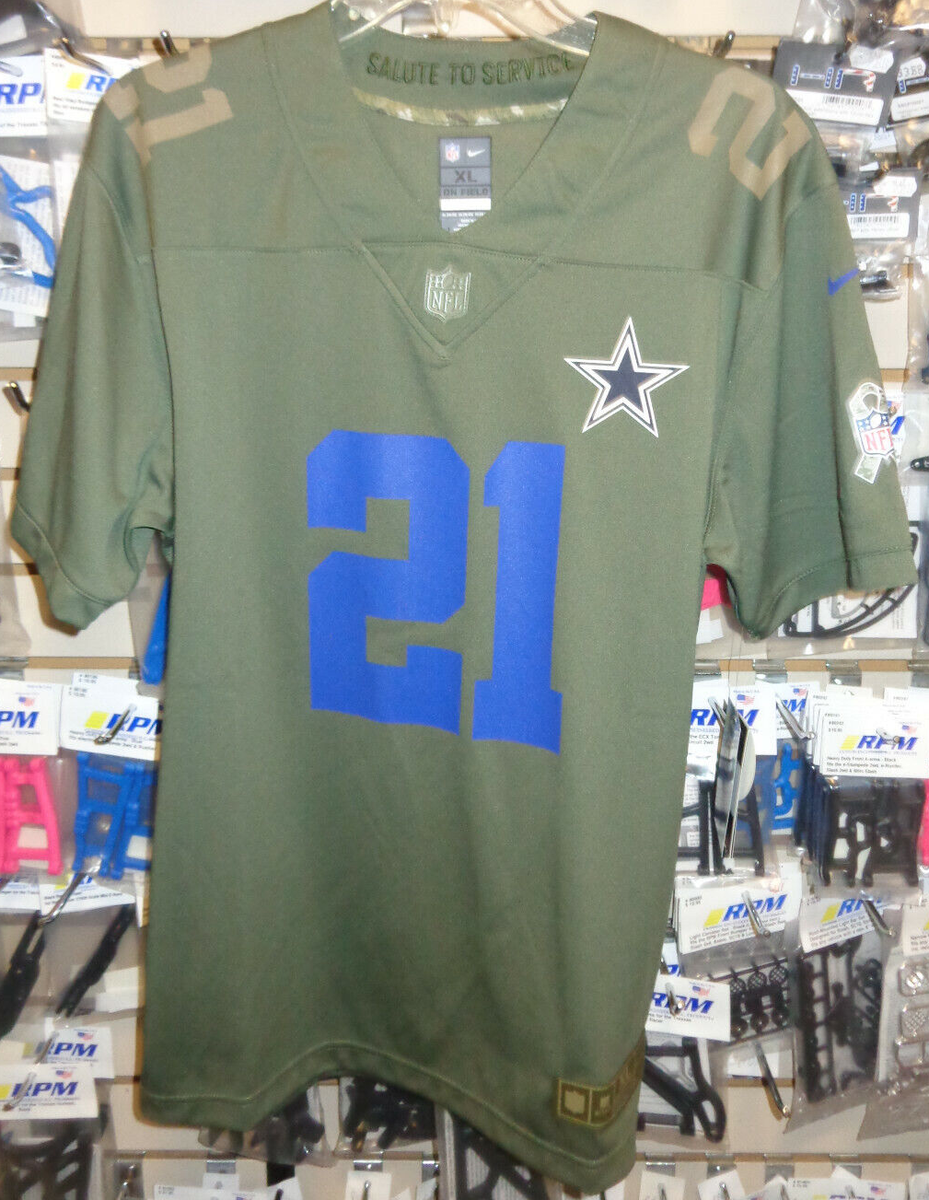 DALLAS COWBOYS ELLIOTT NIKE SCREENED SALUTE STS GREEN JERSEY XLARGE BOYS XL  WT