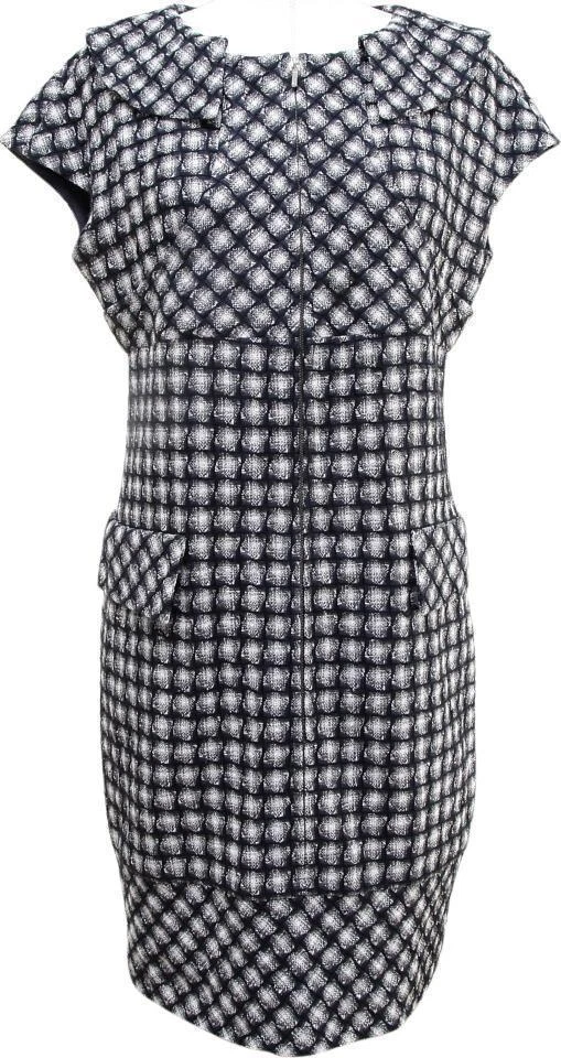 Abito CHANEL tweed maglia cappuccio manica cambio cerniera multicolore zip tg 40