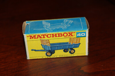 VINTAGE MATCHBOX HAY TRAILER NO 40 Comes With 1 Yellow Rack & ORIGINAL BOX
