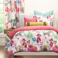 Crayola Purrty Cat Pink Brushed Microfiber 3-piece Comforter Set Crayola Purrty Cat Pink Brushed Microfiber 3-piece Comforter Set