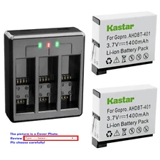 Kastar Battery Triple Charger for GoPro AHDBT-401 & GoPro Hero 4 HD Black Camera