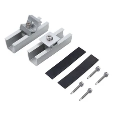 Universal Solar Panel Mounting Fixing Kit Rail Brackets End/Mid Clamp 30mm/35mm