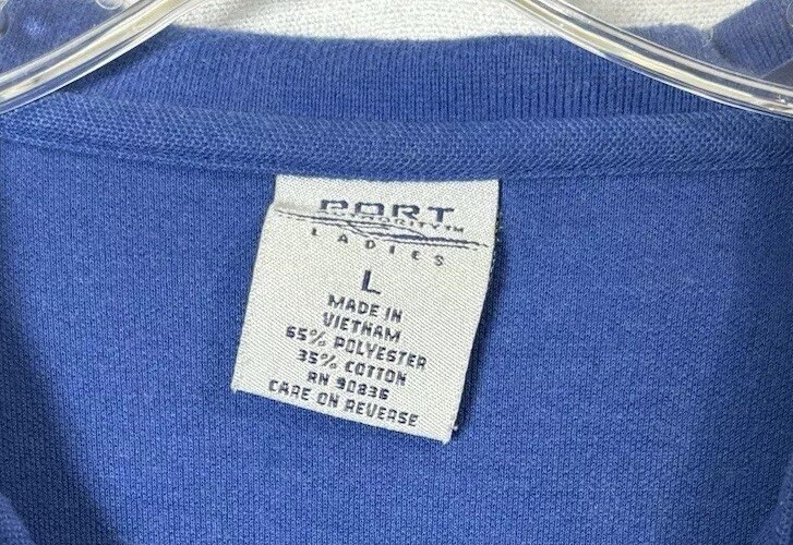 Women Blue Polo Size L Port Authority | eBay