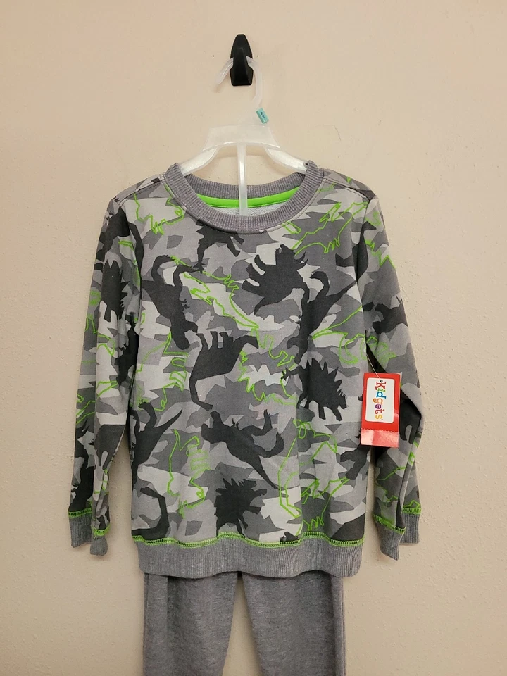NUEVO CON ETIQUETAS KIDSGETS Conjunto de Sudadera con Capucha/Jogger Estampado de Dinosaurios Manga Larga.Talla 4T Foto 2 de 4