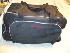 Eddie Bauer 2-wheel Rolling Overnight Black Duffel Travel Bag 25" x 12" x 14"