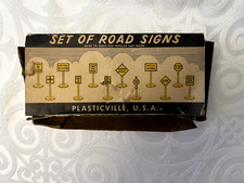 Large Lot of Plasticville 12-A Set of Road Signs O/S and Additional Figurines