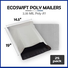 25 14.5x18 EcoSwift Poly Mailers Plastic Envelopes Shipping Mailing Bags 2.35MIL