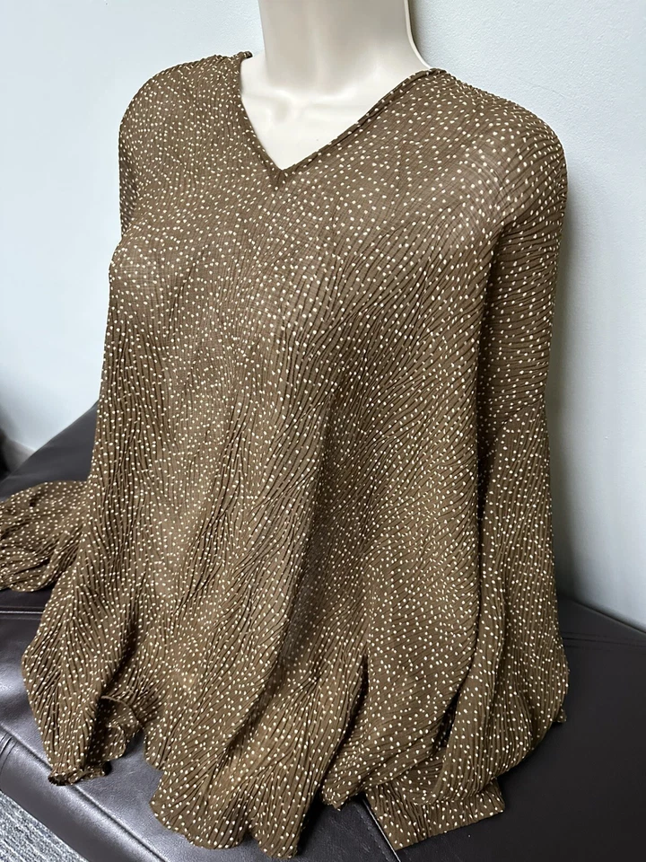 Blusa para mujer Vince Plus XXL marrón transparente tostado forrada a lunares marrón transparente Foto 2 de 4