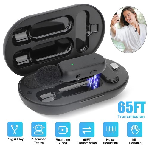 Wireless Microphone Audio Video Recording Type C For iPhone 15 For Android Phone - Photo 19/19