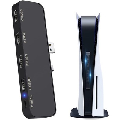 USB-Hub mit 5 Anschlüssen für PS5 - Hochgeschwindigkeits USB Erweiterungs Ada...