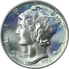 1938-P Mercury Dime PCGS MS66 Iridescent Toning Superb Eye Appeal