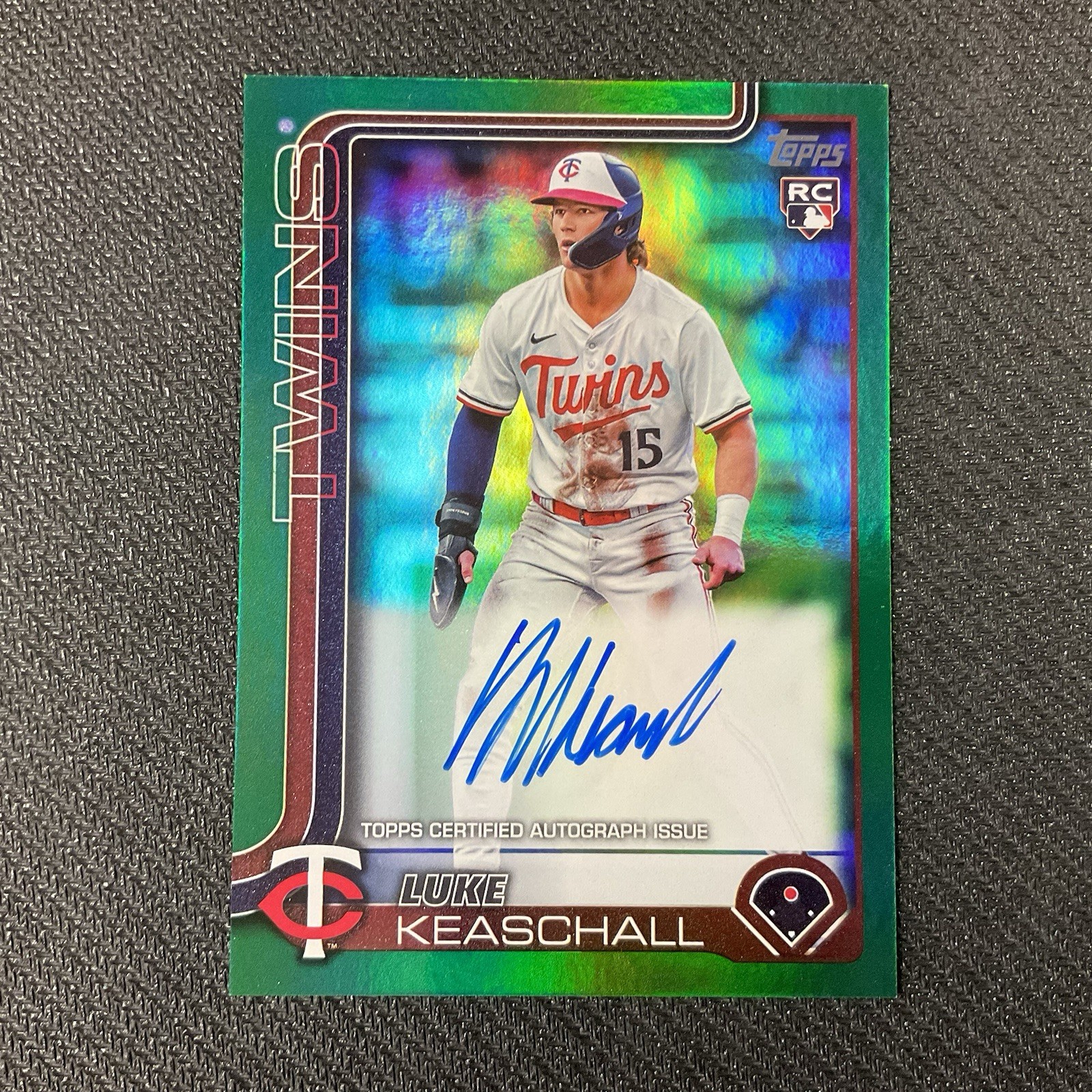 LUKE KEASCHALL Green Holo Real One Rookie Auto 34/99 RC 2025 Topps Update BK