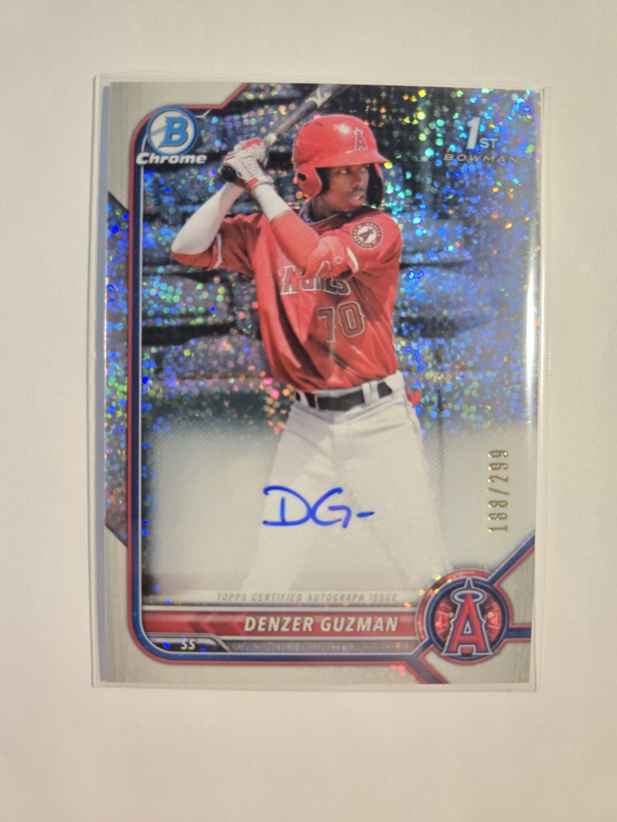 2022 Bowman Chrome 1st Denzer Guzman CPA-DG Speckle Refractor AUTO /299