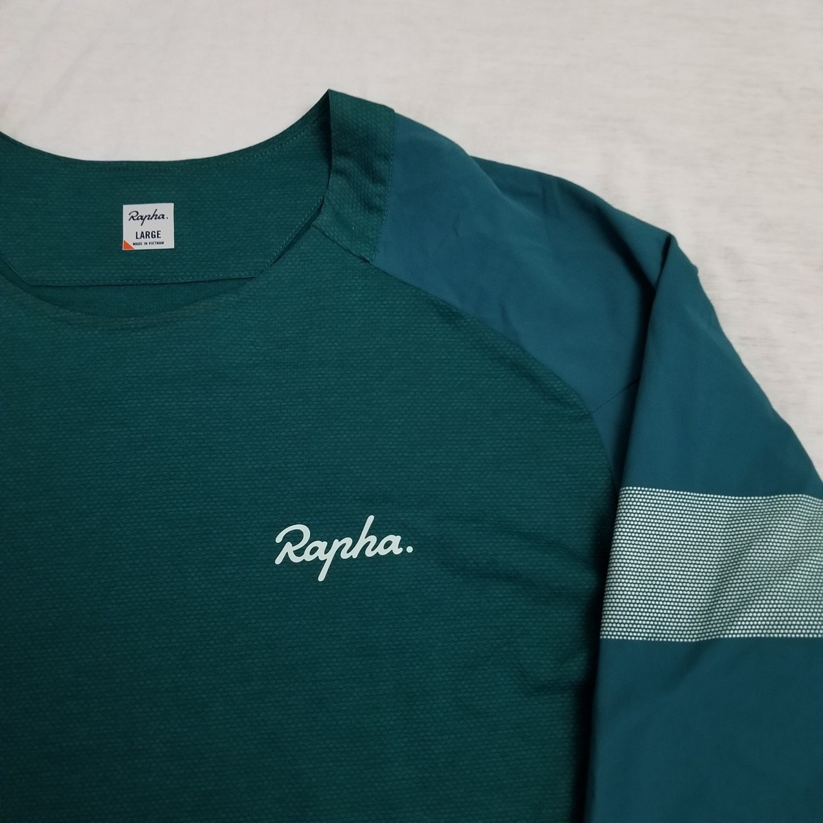 Rapha Trail 3/4 Sleeve Jersey Mens Large Green Shirt Quick Dry