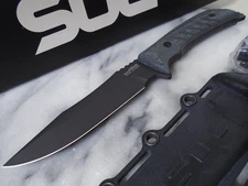 SOG Pillar Blackout Combat Fighter Fixed Blade Hunter Knife Full Tang S35VN USA
