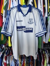 VINTAGE EVERTON ENGLAND 1998/1999 AWAY FOOTBALL SHIRT JERSEY UMBRO