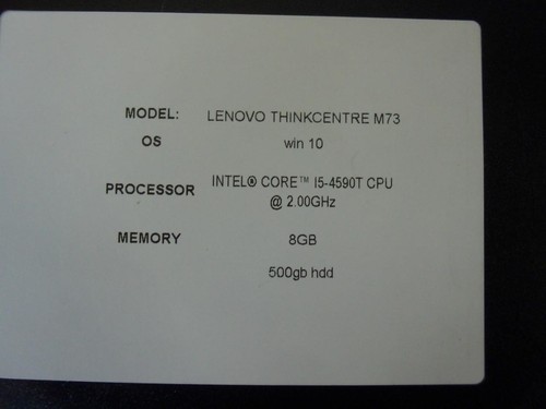 Lenovo ThinkCentre M73 Core i5-4590T 2.00GHz 8GB 500GB HDD W10 Mini PC (T3468) - Photo 4/7