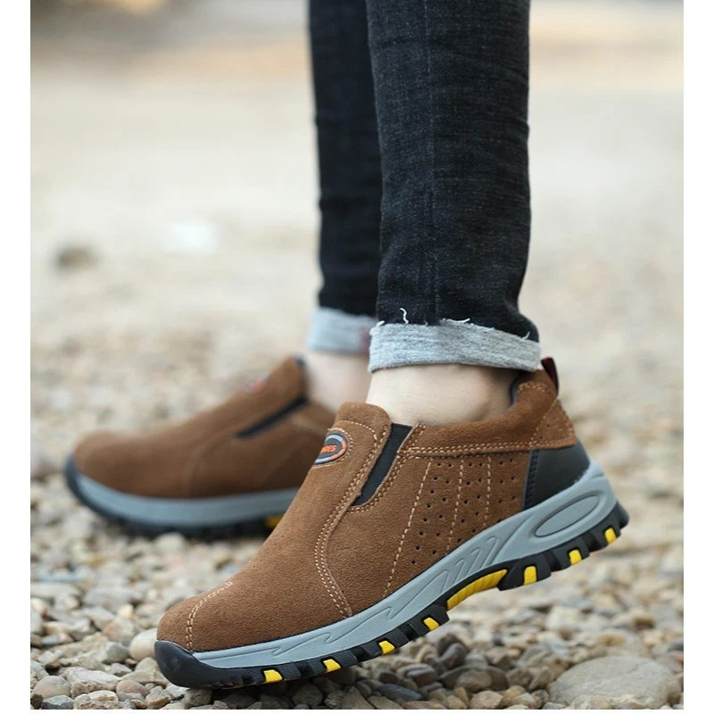 Mens Safety Shoes Steel Toe Cap Safety Trainers Slip On Work Shoes Protection UK - Image 3 of 4