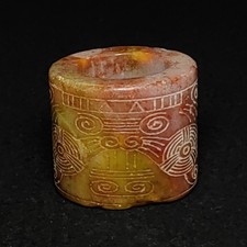 23 mm Old Chinese Jade Carving Thumb Rings or Pendant Decoration Gift Collection