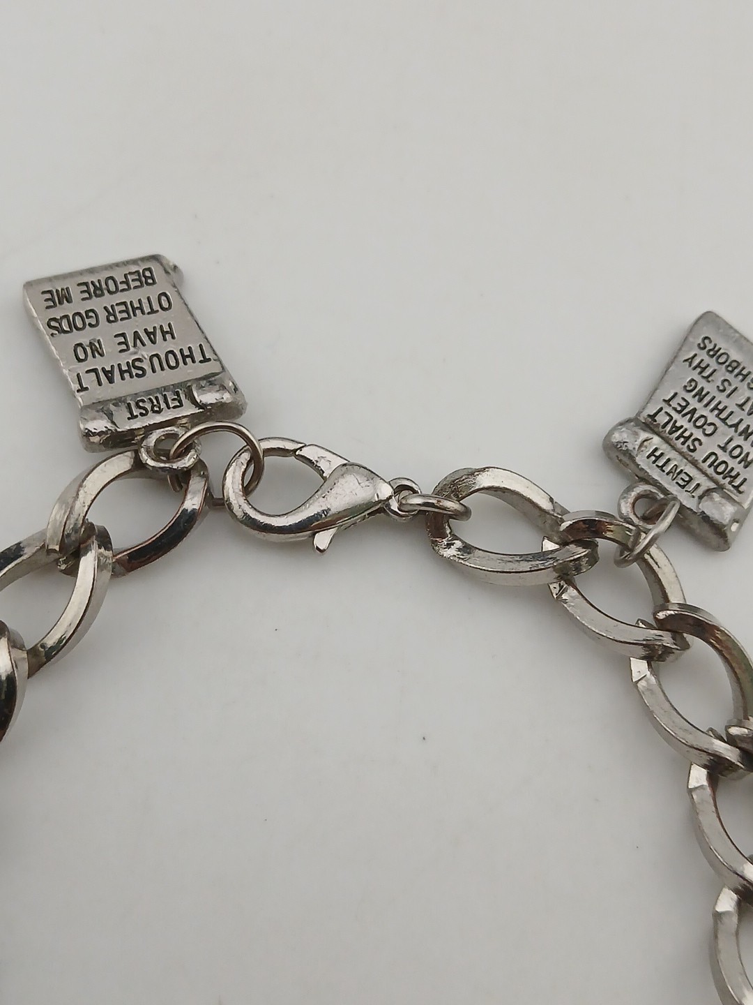 TEN COMMANDMENTS  Vintage silvertone dangle charm… - image 11