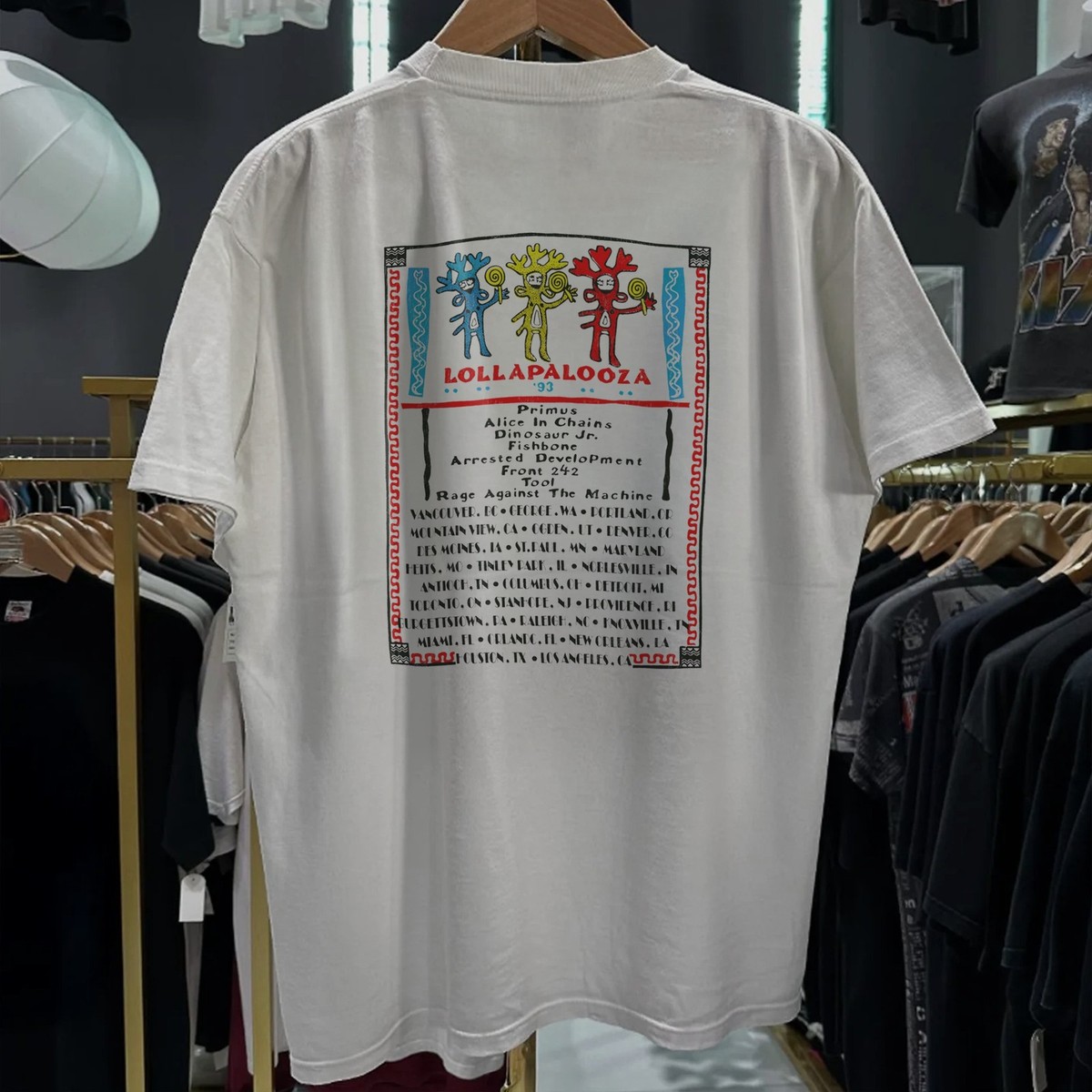90s ALICE IN CHAINS LOLLA PALOOZA Tシャツ 1993 Alice In Chains Lollapalooza Rare T-Shirt White XL | eBay