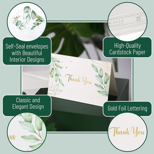 All-Occasion Black Thank You Cards with Envelopes - 20 Elegant Notes, 4x6 - Picture 24 of 28