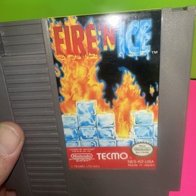 FIRE &lsquo;N ICE For (Nintendo NES)Cleaned Tested~Authentic~W/Sleeve Polished PINS