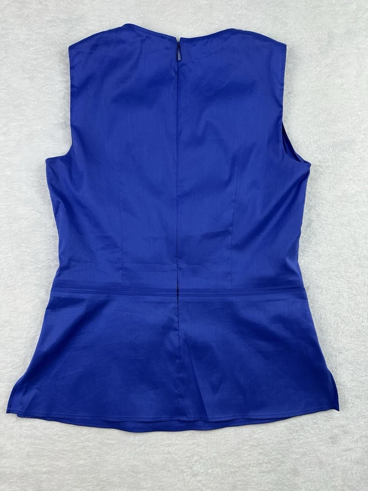 Blusa Top BOSS Hugo Boss Ipela Sin Mangas Concha Azul Real EE. UU. 4 UE 36 Polonia Foto 2 de 4