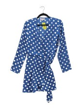 Dancing Leopard Wrap Midi Dress UK12 in Blue