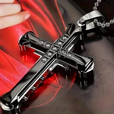 Fashion Simple Cross Pendant Necklace For Men And Women