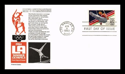 DR JIM STAMPS US COVER OLYMPICS GYMNASTICS AIR MAIL FDC ARISTOCRAT CACHET