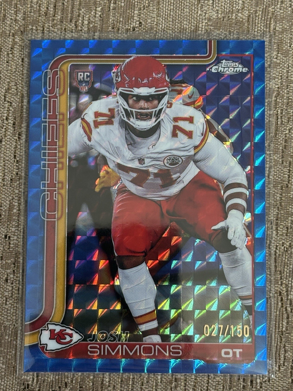 2025 topps chrome josh simmons blue geometric refractor /150