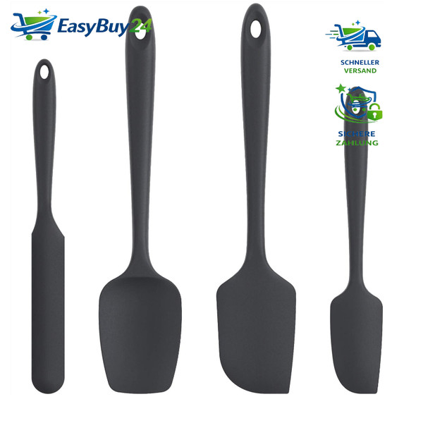 Silikon Spatel Teigschaber 4Er Set HitzebestäNdig Schwarz Antihaft FüR Kochen-image