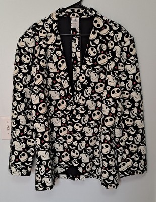 Nightmare Before Christmas Mens Suit Jacket L/XL Glows & Light Up Bow Tie Jack